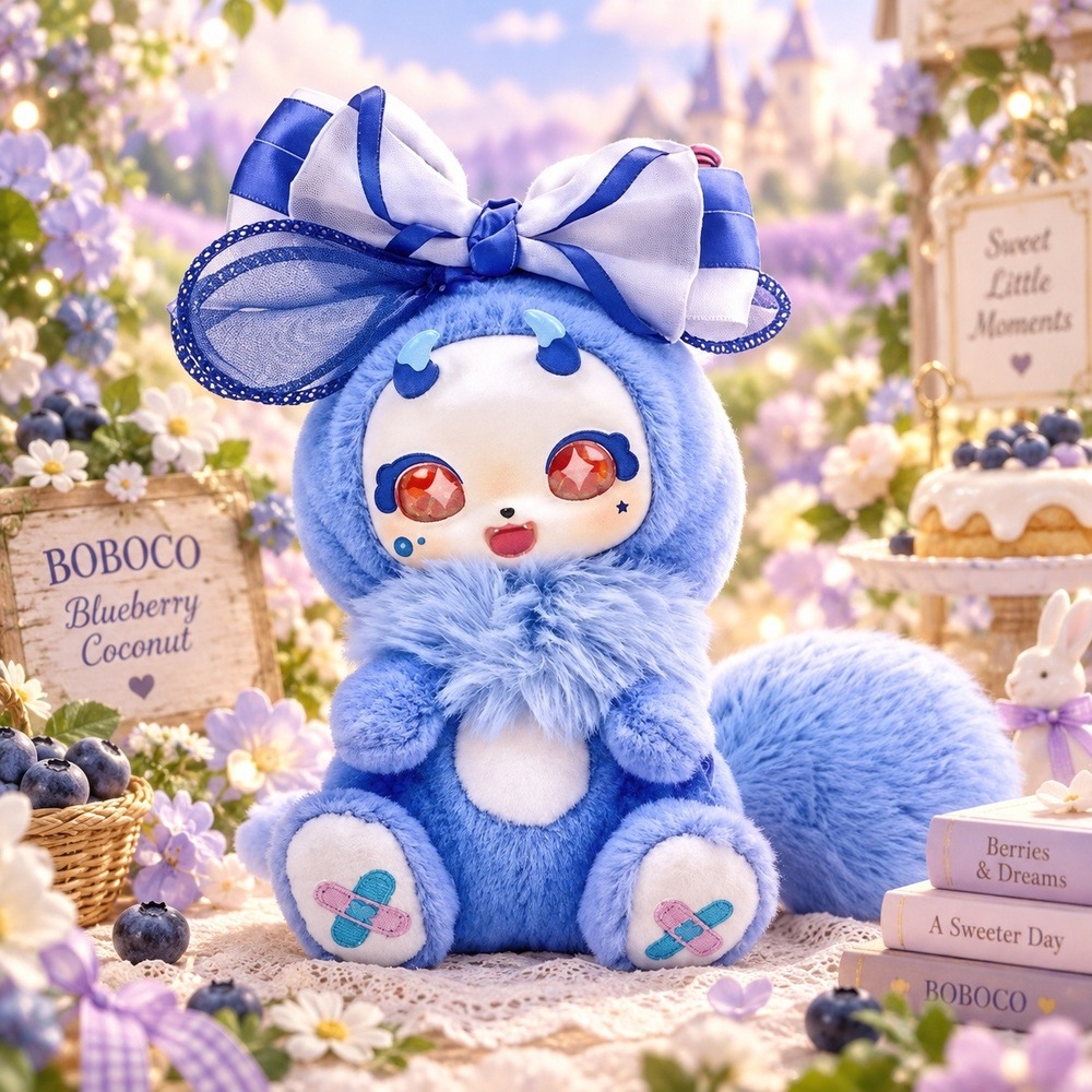 New Boboco Sweetheart Party Blueberry Coconut Confirmed Plush Blind Box Blue